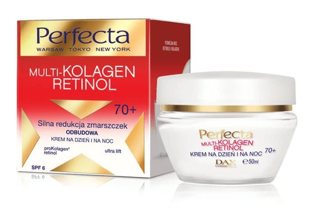 Päevane ja öine kortsudevastane näokreem Perfecta Multi-Kolagen Retinol 70+ SPF6 50 ml hind ja info | Näokreemid | kaup24.ee