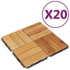 terrassiplaadid 20 tk, 30 x 30 cm, tiikpuu цена и информация | Террасный пол | kaup24.ee