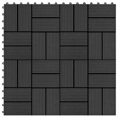 terrassiplaadid 22 tk, 30 x 30 cm, 2 m², WPC, must цена и информация | Террасный пол | kaup24.ee