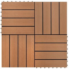 terrassiplaadid 22 tk, 30 x 30 cm, 2 m², WPC, pruun hind ja info | Terrassipõrandad | kaup24.ee