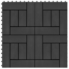 terrassiplaadid 22 tk, 30 x 30 cm, 2 m², WPC, must цена и информация | Террасный пол | kaup24.ee