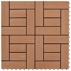 terrassiplaadid 22 tk, 30 x 30 cm, 2 m², WPC, pruun цена и информация | Террасный пол | kaup24.ee