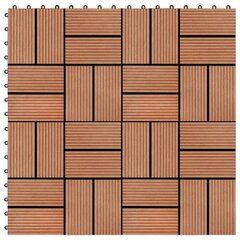 terrassiplaadid 22 tk, 30 x 30 cm, 2 m², WPC, tiikpuidu värvi цена и информация | Террасный пол | kaup24.ee