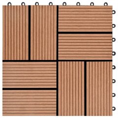 terrassiplaadid 22 tk, 30 x 30 cm, 2 m², WPC, pruun цена и информация | Террасный пол | kaup24.ee