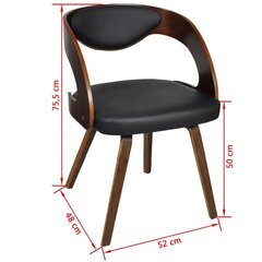 Комплект из 6 обеденных стульев с деревянной рамой коричневого цвета цена и информация | Стулья для кухни и столовой | kaup24.ee