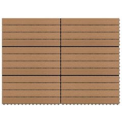 terrassiplaadid, 6 tk, WPC, 60 x 30 cm, 1,08 m², pruun цена и информация | Плитка на пол | kaup24.ee