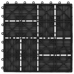 terrassiplaadid, 11 tk, WPC, 30 x 30 cm, 1 m², must hind ja info | Terrassipõrandad | kaup24.ee