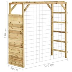 turnimisraam jalgpalliväravaga 170x60x170 cm, männipuit цена и информация | Детские игровые домики | kaup24.ee