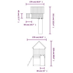 mängumaja liumäe ja redeliga цена и информация | Детские игровые домики | kaup24.ee