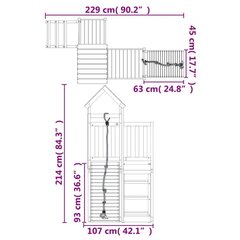 mänguväljak ronimisseinaga, immutatud männipuit цена и информация | Детские игровые домики | kaup24.ee