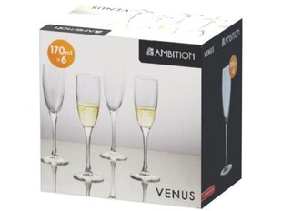 Šampanjaklaasid Ambition Venus, 170 ml, 6 tk hind ja info | Klaasid, tassid ja kannud | kaup24.ee