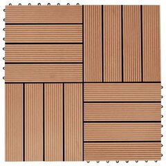 terrassiplaadid 22 tk, 30 x 30 cm, 2 m², WPC, tiikpuidu värvi цена и информация | Террасный пол | kaup24.ee