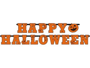 Гирлянда Happy Halloween, 13x210 см, 1 шт цена и информация | Гудки для вечеринки Clown Face (4шт.) | kaup24.ee