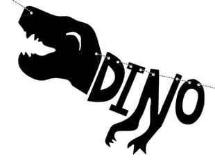 Гирлянда Dinosaurs Dino Party, черная, 20x90 см, 1 шт цена и информация | Гудки для вечеринки Clown Face (4шт.) | kaup24.ee
