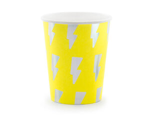 Одноразовые бумажные стаканчики Electric Holo, желтые, 260 мл, 1 упак/6 шт цена и информация | Праздничная одноразовая посуда | kaup24.ee