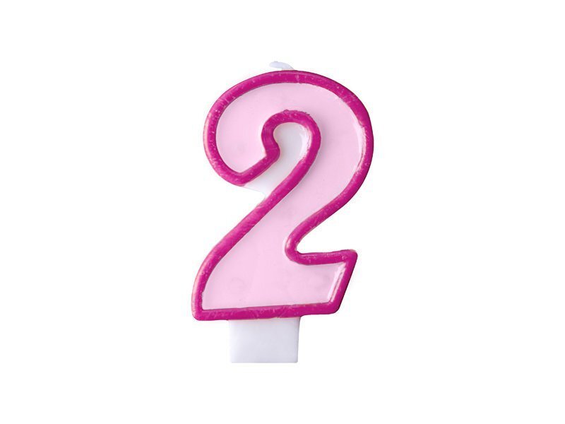Sünnipäevaküünlad Number 2, roosa, 7 cm, 24 tk. цена и информация | Peokaunistused | kaup24.ee