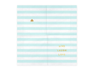 Pabersalvrätid Yummy "Live Laugh Love", sinine, 33x33 cm, 1 pakk/20 tk цена и информация | Праздничная одноразовая посуда | kaup24.ee