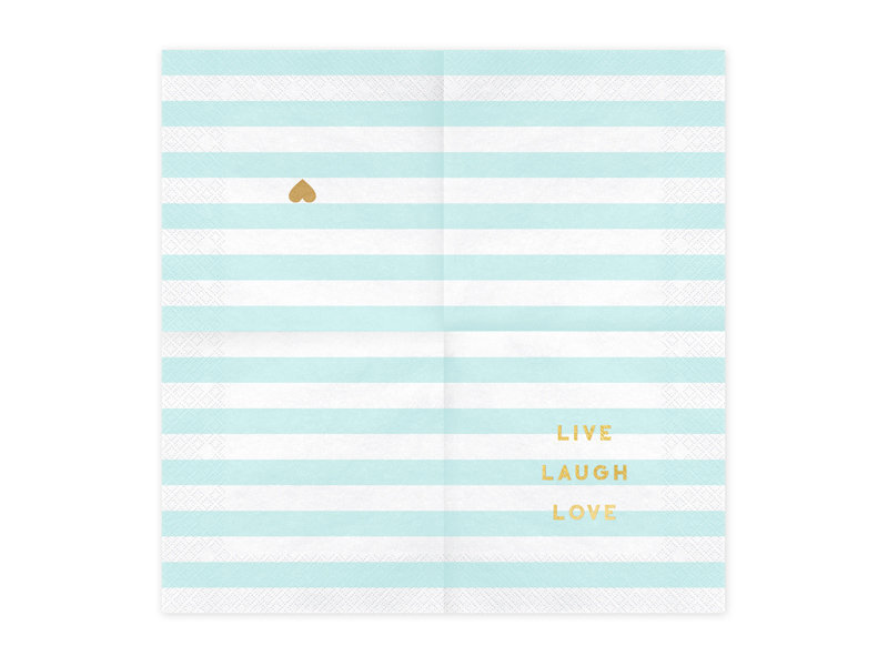 Pabersalvrätid Yummy "Live Laugh Love", sinine, 33x33 cm, 1 pakk/20 tk цена и информация | Ühekordsed nõud | kaup24.ee