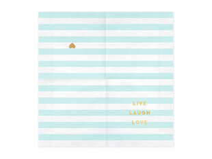 Pabersalvrätid Yummy "Live Laugh Love", sinine, 33x33 cm, 1 karp/12 tk (1 pakk/20 tk) hind ja info | Ühekordsed nõud | kaup24.ee