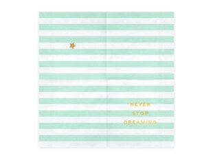 Бумажные салфетки Yummy "Never stop dreaming", цвета мяты, 33х33 см, 1 упаковка/20 штук цена и информация | Праздничная одноразовая посуда | kaup24.ee
