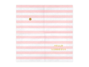 Pabersalvrätid Yummy "Hello Gorgeous, roosa, 33x33 cm, 1 pakk/20 tk hind ja info | Ühekordsed nõud | kaup24.ee