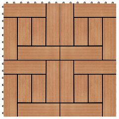 terrassiplaadid 22 tk, 30 x 30 cm, 2 m², WPC, tiikpuidu värvi цена и информация | Террасный пол | kaup24.ee