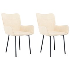 Обеденные стулья, 2 шт., белые цена и информация | Стулья для кухни и столовой | kaup24.ee