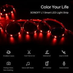 Sonoff L1 2m nutikas LED RGB riba цена и информация | Светодиодные ленты | kaup24.ee