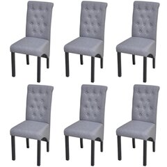 6 обеденных стульев высокой спинкой с тканьевой обшивкой, цвет серый цена и информация | Стулья для кухни и столовой | kaup24.ee