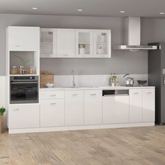 köögikapp, kõrgläikega valge, 60 x 57 x 207 cm puitlaastplaat hind ja info | Köögikapid | kaup24.ee