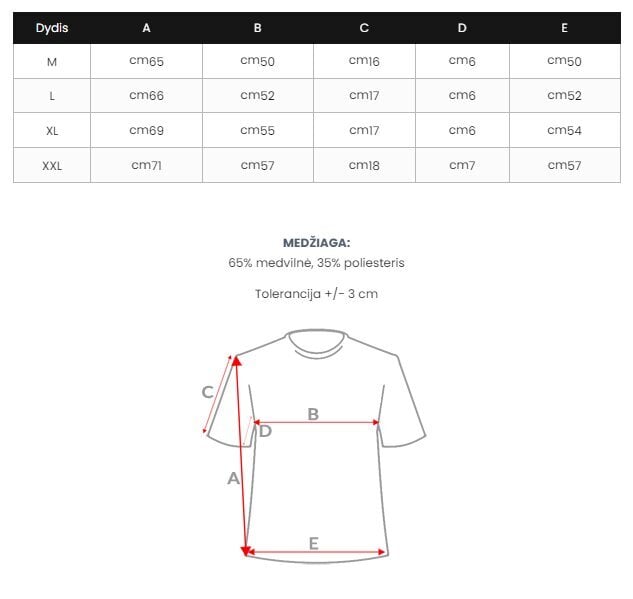 Meeste must T-särk TUOJ (punane) JS/712005-55548-5XL цена и информация | Meeste spordiriided | kaup24.ee