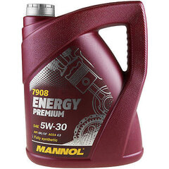 Mootoriõli Mannol Energy Premium 5W-30 Fully Synthetic, 4L hind ja info | Mootoriõlid | kaup24.ee
