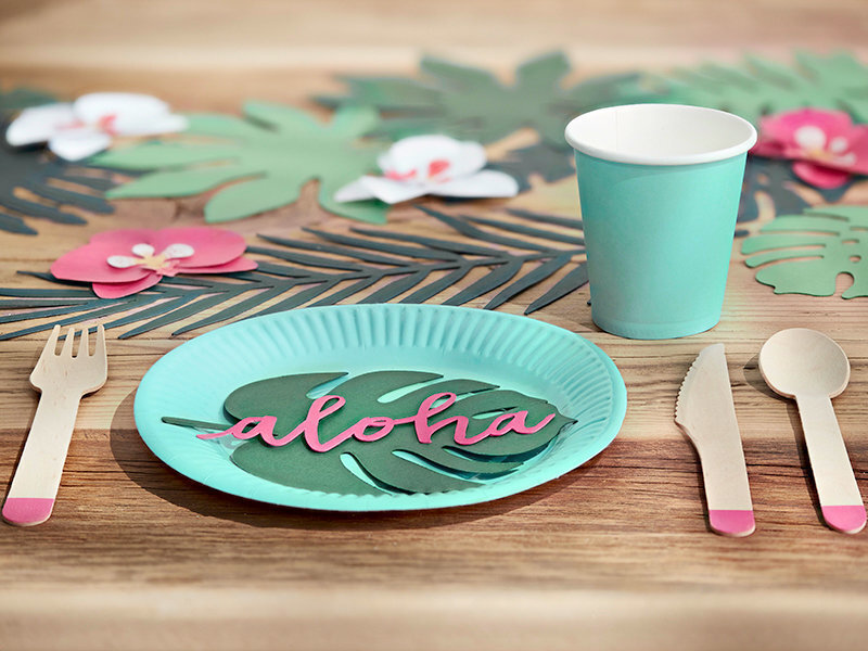 Lauakaart Aloha Monstera, roheline, 14,5x11 cm, 1 pk/6 tk цена и информация | Peokaunistused | kaup24.ee