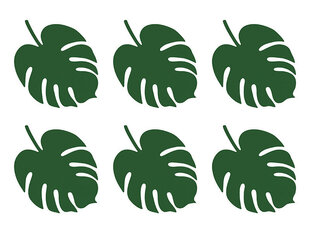 Настольные карточки Aloha Monstera, зеленые, 14,5x11 см, 1 упаковка/6 штук цена и информация | Гудки для вечеринки Clown Face (4шт.) | kaup24.ee