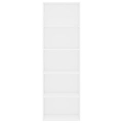 5-korruseline raamaturiiul, valge 60x30x189 cm, puitlaastplaat hind ja info | Riiulid | kaup24.ee