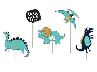 Tikukaunistus Dinosaurs Mix, 10,5-20 cm, 1 pk/5 tk цена и информация | Праздничная одноразовая посуда | kaup24.ee