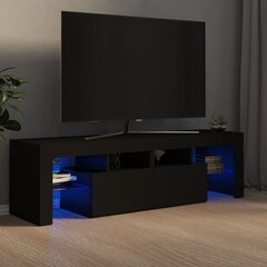 telerialus LED-tuledega, must, 140 x 35 x 40 cm цена и информация | Тумбы под телевизор | kaup24.ee