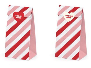 Бумажные пакеты для лакомств Sweet Love, 8x18x6 см, 1 упаковка/6 штук цена и информация | Праздничная одноразовая посуда | kaup24.ee