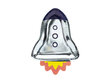 Ühekordsed papptaldrikud Space Party Rocket, 21,5x29,5 cm, 1 pk/6 tk цена и информация | Ühekordsed nõud | kaup24.ee