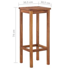 Гарнитур из барного стола и стульев, 3 части, коричневый цена и информация | Комплекты мебели для столовой | kaup24.ee