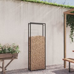 küttepuude rest, mattmust, 80x28x222 cm, teras цена и информация | Принадлежности для отопительного оборудования | kaup24.ee