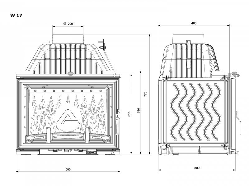 Kamin Kaw-Met W17 16,1 kW Dekor EKO hind ja info | Kaminad | kaup24.ee