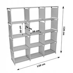 Tekstiilist riiul 126x120 cm, hall hind ja info | Riiulid | kaup24.ee