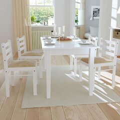 4 деревянных обеденных стула с квадратной спинкой, белые цена и информация | Стулья для кухни и столовой | kaup24.ee