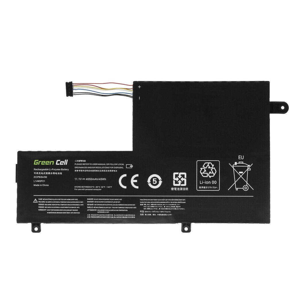 Bateria Green Cell L14M3P21 do Lenovo Yoga 500-14IBD 500-14ISK 500-15IBD 500-15ISK hind ja info | Sülearvuti akud | kaup24.ee