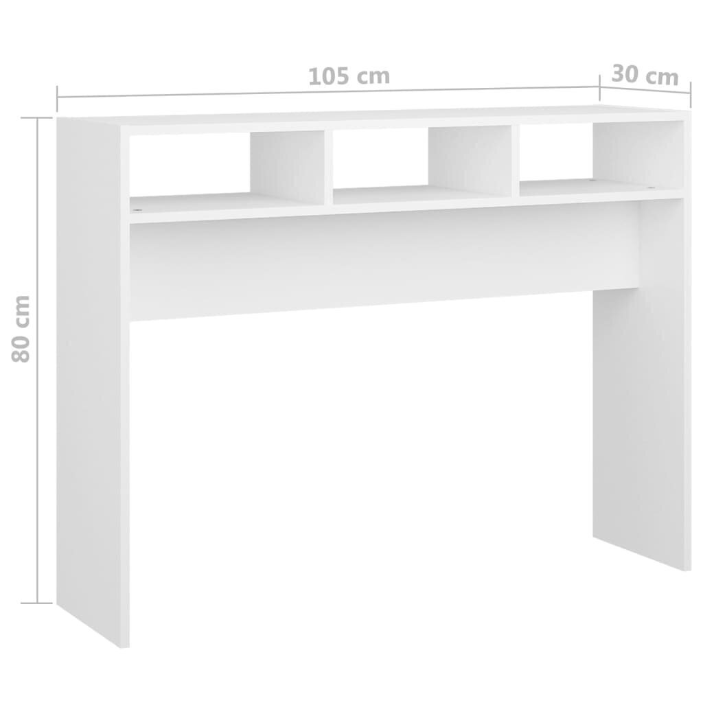 konsoollaud, valge, 105x30x80 cm, puitlaastplaat цена и информация | Konsoollauad | kaup24.ee