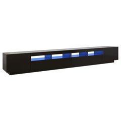 telerialus LED-tuledega, must, 300 x 35 x 40 cm цена и информация | Тумбы под телевизор | kaup24.ee