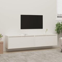 seinakapid, 2 tk, valge, 80x30x35 cm, männipuit hind ja info | TV alused | kaup24.ee