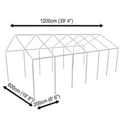 Terasraam 12 x 6 m peotelgile цена и информация | Беседки, навесы, тенты | kaup24.ee