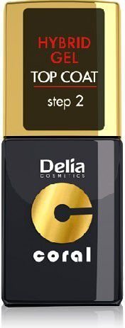 Geelküünelaki pealislakk Delia Cosmetics Coral Step 2 11 ml цена и информация | Küünelakid, küünetugevdajad | kaup24.ee